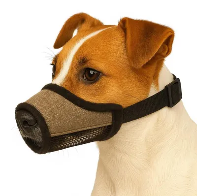 Produktbild von Maulkorb Hund – Nobit Beige XS – 11×8 cm – Schnauzenumfang 36–45 cm – Atmungsakt