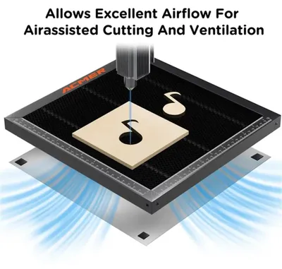 Immagine prodotto di Piastra alveolare universale per laser - Letto alveolare CO2 E10 - 440 x 440 x 22 mm - Ideale per incisione e taglio - Piastra in alluminio - Scala graduata - Tappetino antiscivolo