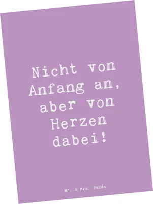 Produktbild von Mr. & Mrs. Panda Postkarte Spruch Adoptivkind von Herzen - Lavendeltraum - Geschenk, Grußkarte, Fotokarte, Geburtstage, Familienbande, Liebe, Geschenke, Ansichtskarte