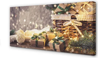 Produktbild von Leinwandbild 100x50 Wandkunst Geschenke Zweige Flitter