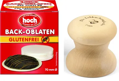 Produktbild von Lebkuchenglocke | Das Original | Hochwertiges Lebkuchenformer Back-Set 7 cm | inkl. Glutenfreie Backoblaten | ideal für saftige Lebkuchen
