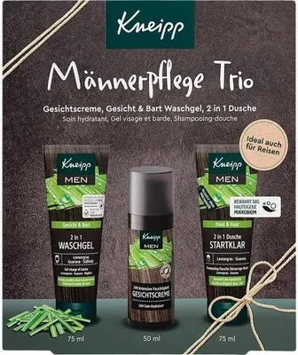 Produktbild von Kneipp Men's Care Trio Gift Set - Intensive Moisture Face Cream (50ml), Face & Beard Wash Gel (75ml) & Shower Ready (75ml)