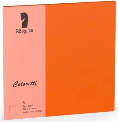 Produktbild von Doppelkarte 157x157 coloretti 5 Stück orange