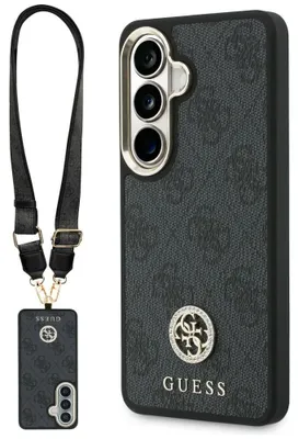 Obrázek produktu pro Pouzdro + řemínek Guess 4G Rhinestone Triangle MagSafe pro Galaxy S26, černé