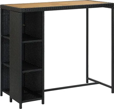 Produktbild von vidaXL 5-tlg. Gartenbar-Set mit Kissen Poly Rattan Schwarz