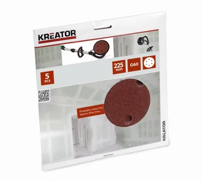 Zdjęcie produktu dla Tarcze szlifierskie Kreator 5 do szlifierek do suchej zabudowy - ø 225 mm, ziarnistość G60 - G60
