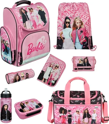 Produktbild von Mädchen Schulranzen 1. Klasse BARBIE 9-teiliges Set mit Sporttasche
