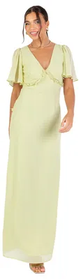 Produktbild von Anaya mit Liebe – Damenmaxikleid mit flatternden Ärmeln, elegantes Brautjungfernkleid mit V-Ausschnitt