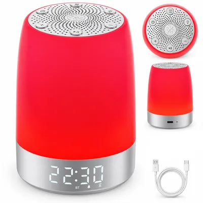 Produktbild von Schlafhilfe mit Rotlicht 620–690 nm, 32 Naturgeräuschen, Bluetooth-Lautsprecher, App-Steuerung, 8 Lichtfarben, Akku und USB-C