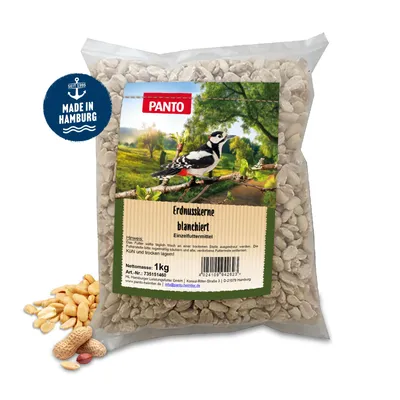 Produktbild von PANTO Erdnusskerne blanchiert 1 kg - für Wildvögel schalenlose Erdnüsse