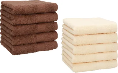 Produktbild von Betz 10 Stück Seiftücher 30x30 cm PREMIUM 100% Baumwolle  Farbe: nussbraun und beige