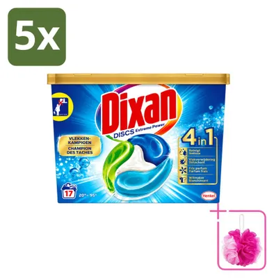 Produktbild von 5 x Dixan Discs 4in1 Extreme Power Waschmittel-Capsules - Sparpackung - 5 Stücke