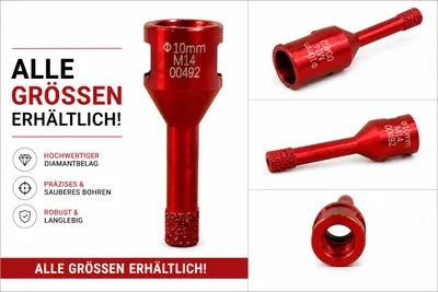 Produktbild von Butler macht's! Diamant-Bohrkrone für Trockenbohrungen Aufnahme M14 versch. Größen, Ø Durchmesser:6 mm, KI-generiertes Bild