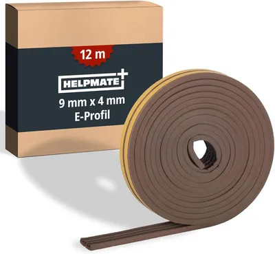 Imagen del producto de Cinta de sellado autoadhesiva de perfil E, 9 x 4 mm, 12 metros, para ventanas y puertas