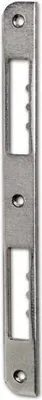 Produktbild von Schließblech gerade einseitig abgerundet, 210 x 20 x 3 mm, Stahl matt vernickelt