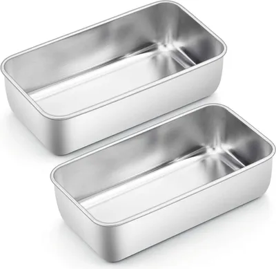Produktbild von Edelstahl Kastenform 2er-Set Brotbackform 23,5cm x 12,6cm x 6cm