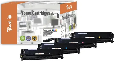 Produktbild von Peach Spar Pack Tonermodule kompatibel zu HP No. 305A, Schwarz, Cyan, Magenta, Gelb, 4 Stück(e)