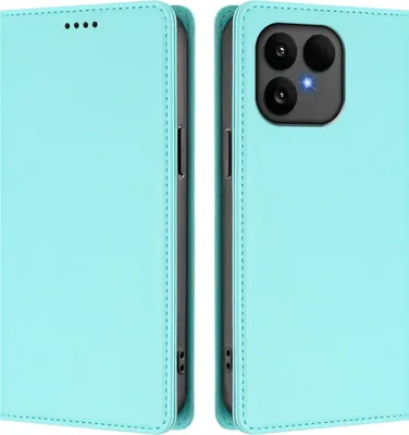 Immagine prodotto di Custodia in pelle per Fairphone 6, custodia a libro magnetica in Finto cuoio con supporto, verde menta