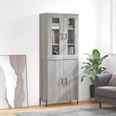 Produktbild von vidaXL Highboard Grau Sonoma 69,5x34x180 cm Holzwerkstoff