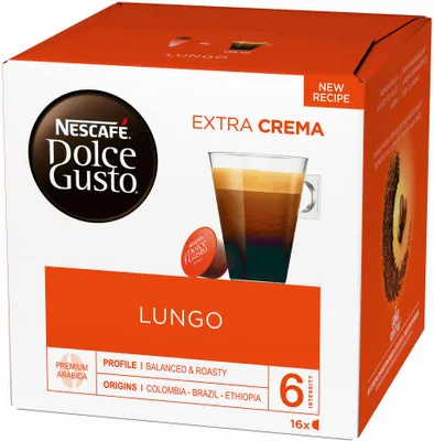 Obrázek produktu pro Nescafé Dolce Gusto Caffè Lungo, káva, kávové kapsle, balení po 3, 3 x 16 kapslí