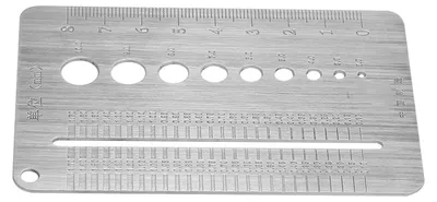 Produktbild von 2–10 mm Edelstahl-Schraubenmessplatte, Bolzendurchmesser, Messlineal