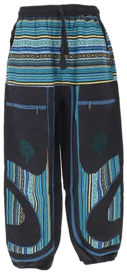 Produktbild von Goahose, Herren Yoga Hose, Bequeme Freizeithose - Schwarz/blau, Baumwolle, Größe: XL