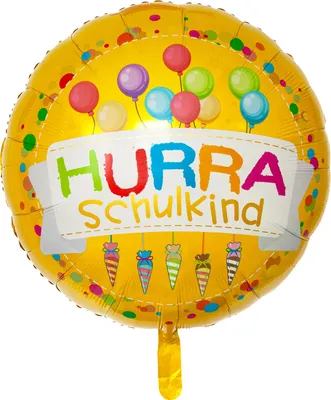 Produktbild von Oblique Unique Hurra Schulkind Folien Luftballon für Schuleinführung Schulanfang Einschulung Dekoration Ballon