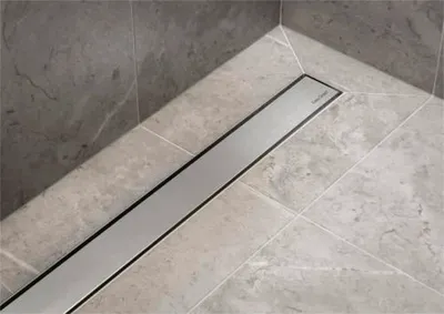 Obrázok produktu pre Kompletná sada rošt obložiteľný dlažbou uzavretý 900 mm ušľachtilá oceľ plast ESS BD-90-FL-50/28