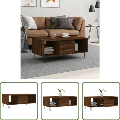 Produktbild von The Living Store Couchtisch Braun Eichen-Optik 90x50x36,5 cm Holzwerkstoff