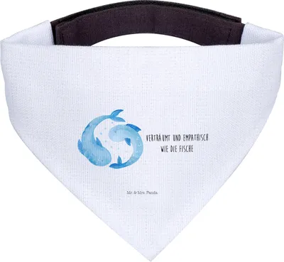 Produktbild von Mr. & Mrs. Panda Tuch Sternzeichen Fische - Weiß - Geschenk, Hundehalstuch, Halstuch Hund, Hunde, Für, Geburtstag März, Fisch, Februar, Sternbild, Hundeschal