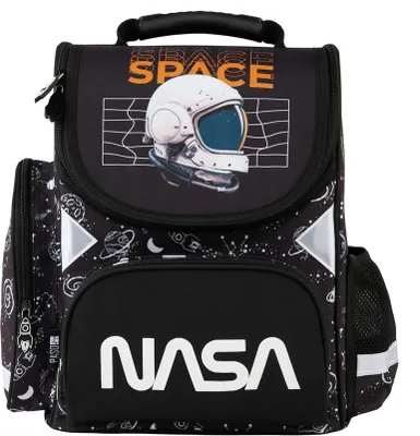 Produktbild von Schulrucksack Mädchen Jungen Teenager Motiv NASA Rucksack Tasche PASO, Farbe: Schwarz, orange
