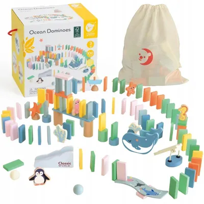 Produktbild von Classic World Holz Domino Bahn Logisches Denkspiel 100 Teile
