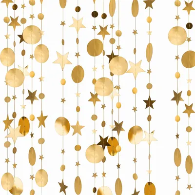 Sternengirlande 4er-Set, 4 m, Gold, glitzernd, für Partys