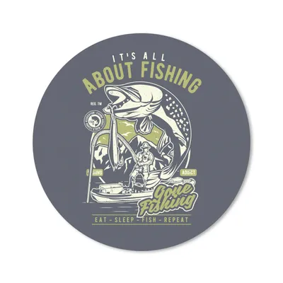 Produktbild von MuchoWow® Mauspad Mousepad Fisch - Rute - Retro 20x20 cm - Mousepads - Maus Mat - Pad - Mausunterlage - Schreibtischmatte