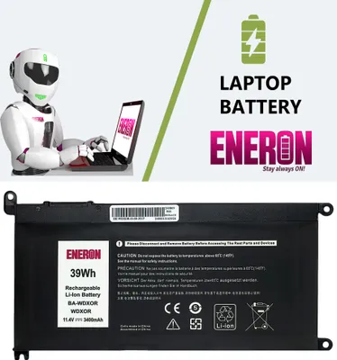 Image de Batterie pour ordinateur portable Eneron BA-WDXOR WDX0R 3CRH3 T2JX4 11,4 V 3400 mAh/39 Wh pour Dell