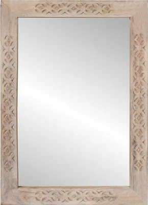 Immagine prodotto di vidaXL Specchio da parete bianco sbiancato 70 x 50 cm in legno ingegnerizzato e vetro