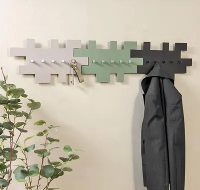 Produktbild von Garderobe TETROMINO Hakenleiste Stahl Skandinavisch von Spinder