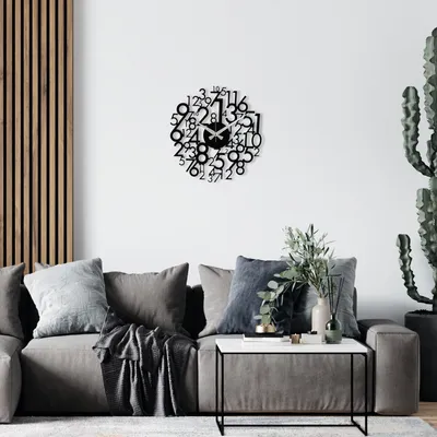 Produktbild von Opviq, Enzoclock- ENZ1419, Schwarz, Wanduhren, 48 x 48 cm, 100% Metall (Dicke: 1