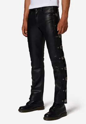 Obrázek produktu pro Kožené kalhoty Ricano s přezkou BUCKLE Heavy Metal - Black / 36