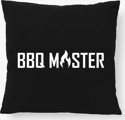 Produktbild von Huuraa Kissen BBQ Master Grillen 40x40cm mit Füllung Black Baumwolle Dekokissen Geschenkidee