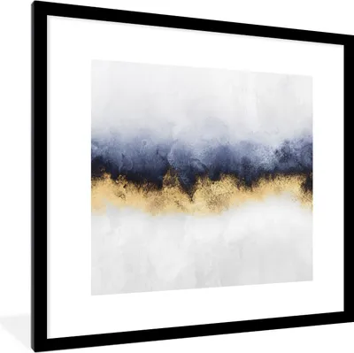 Produktbild von MuchoWow® Gerahmtes Poster Abstrakt - Gold - Luxus 40x40 cm - Poster mit Schwarzem Bilderrahmen Wandposter Rahmen Foto Bilder - Poster - Plakat im Rahmen