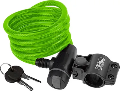 Produktbild von M-Wave SpiralMasterLock Kabelschloss CLIP-ON-Halter L 180cm Ø 10mm grün