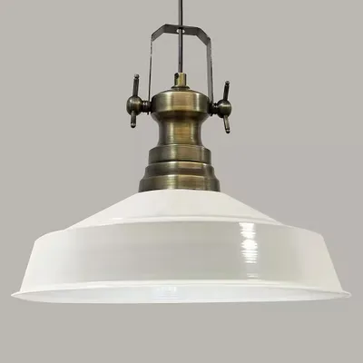 Zdjęcie produktu dla Lampa wisząca metalowa Ø41 cm, wewnątrz biała, E27, lampa vintage