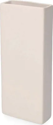 A plain white rectangular vase.