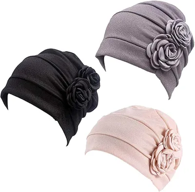 Produktbild von Chemo-Turban-Kopfbedeckung, Blumenmütze, Schal, Kopftuch, Haarband, Hut für Krebspatienten