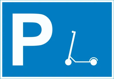 Produktbild von E-Scooter Parkplatz Schild waagerecht A5 Rückseite selbstklebend