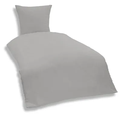 Produktbild von Uni Bettwäsche 135x200 cm silber grau Einfarbig Mikrofaser Garnitur