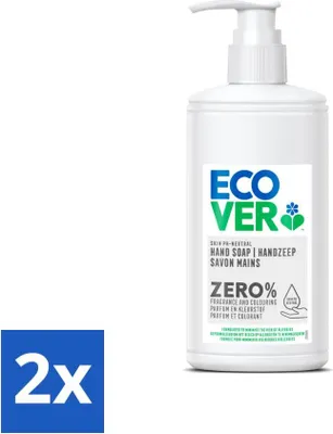 Zdjęcie produktu dla Ecover - Mydło do rąk ZERO - Bezzapachowe - 250 ml - Ekonomiczne opakowanie - 2 sztuki