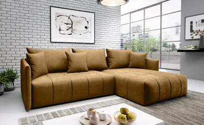 Obrázek produktu pro Elegantní rohová sedačka ALBERTINA - hořčicová