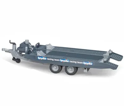 A toy transport trailer with a winch, shown from a side-angle against a white background.